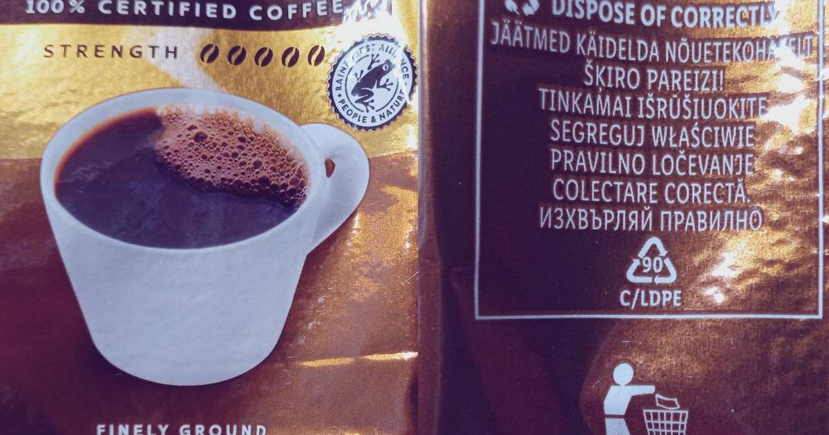 Kávés zacskók hulladéktípusként