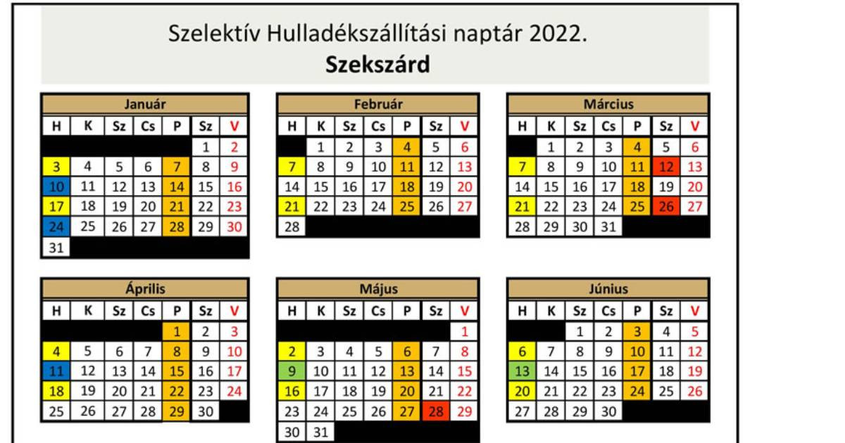 Szekszárd hulladékszállítás 2022. évi rendjéről