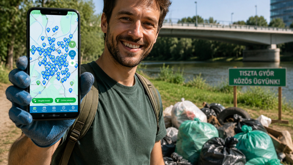 Szemétkupacok bejelentése Győrben - mobilalkalmazás is segíti a lakosságot